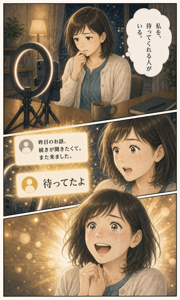 安城基予子さんと35歳からのライブ配信を始める共感ストーリー漫画 11ページ目