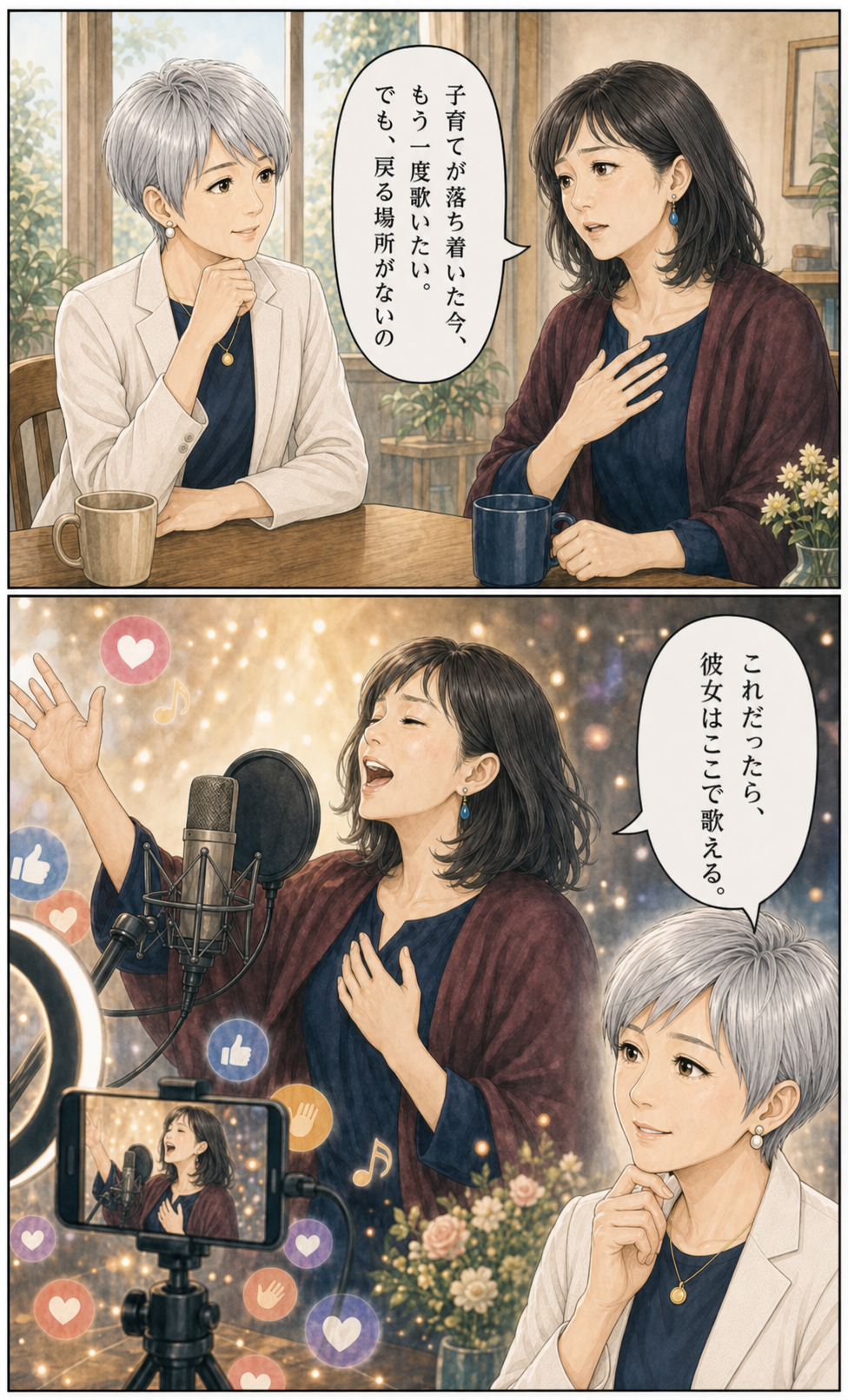 安城基予子さんと35歳からのライブ配信を始める共感ストーリー漫画 6ページ目