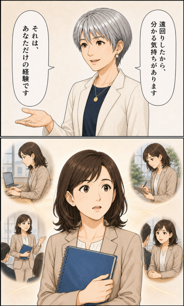 安城基予子 自己紹介ストーリー漫画 6ページ目