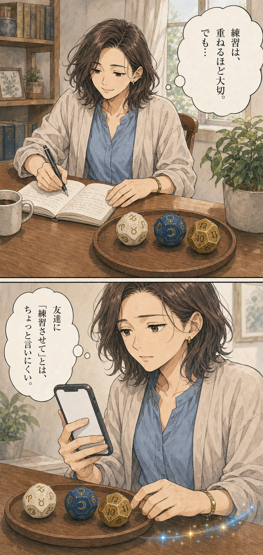 アストロダイスの練習相手を友達には頼みにくいと感じる女性